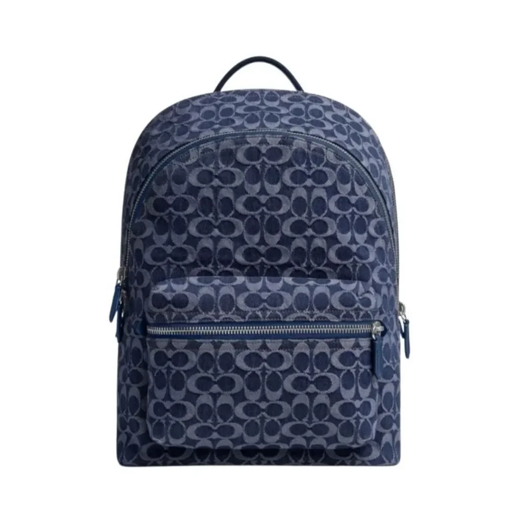 NWT Coach Carter Backpack In Monogrammed Denim